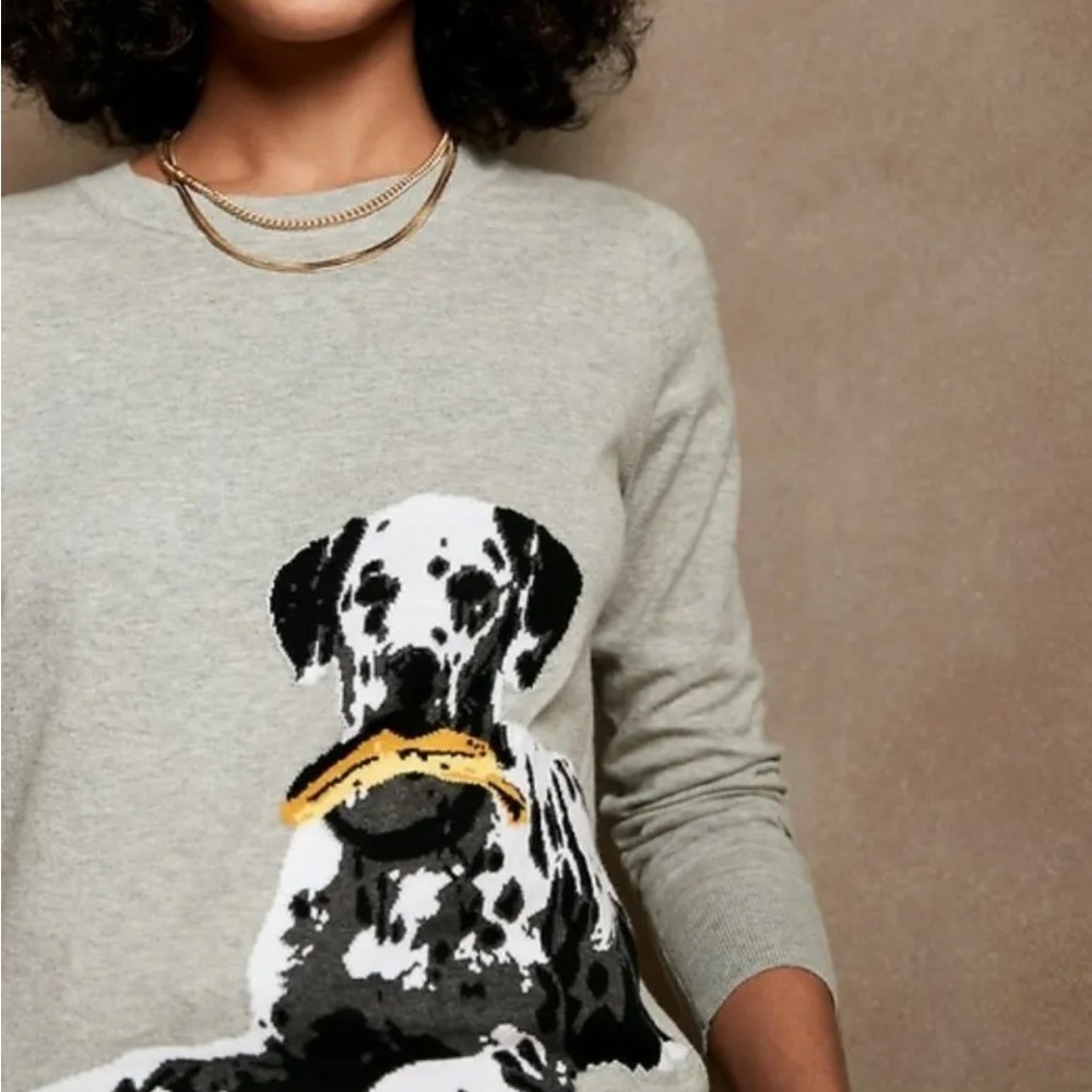 Banana Republic Dog Intarsia Sweater NWT